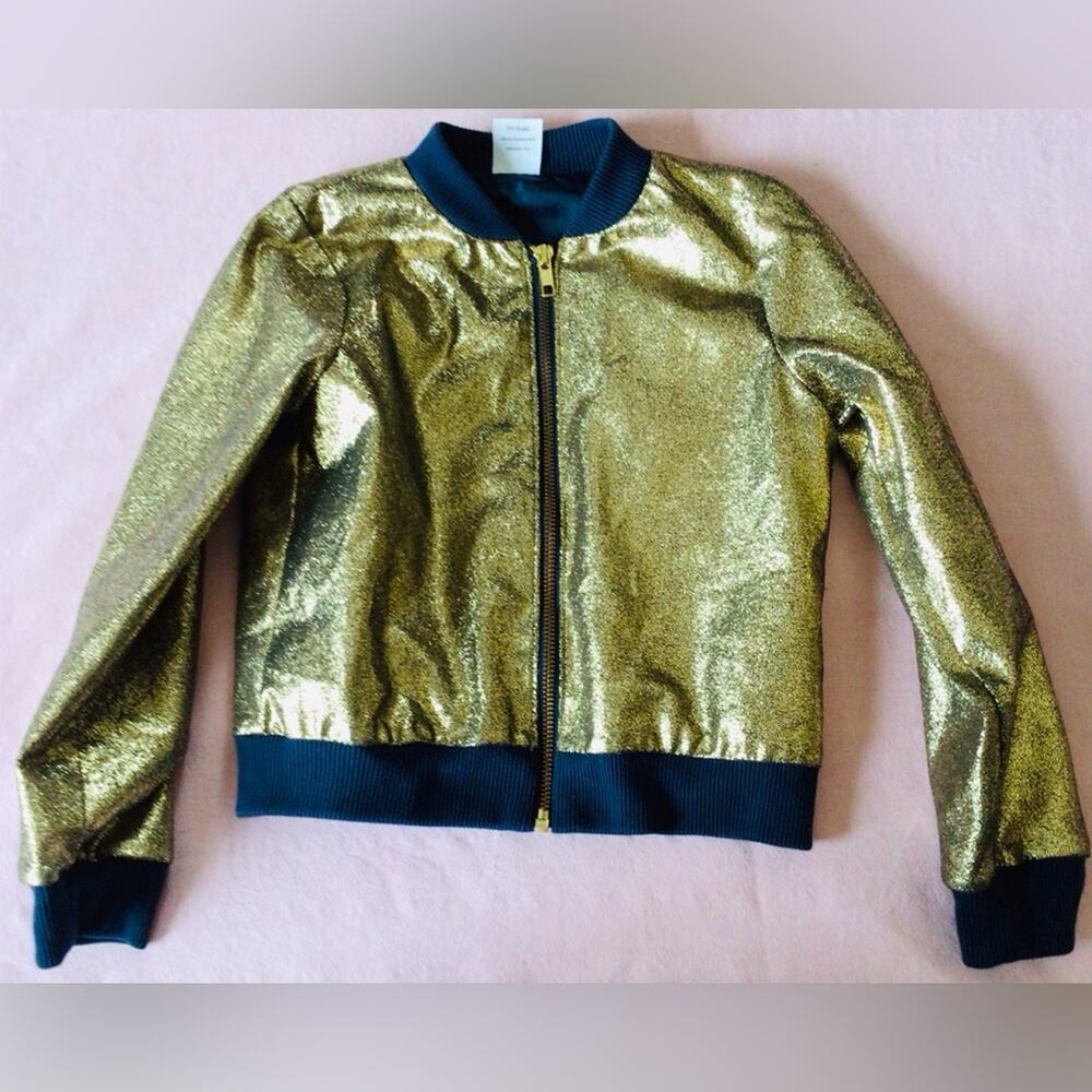 Wonder nation gold blue zippered jacket size 5-6X
